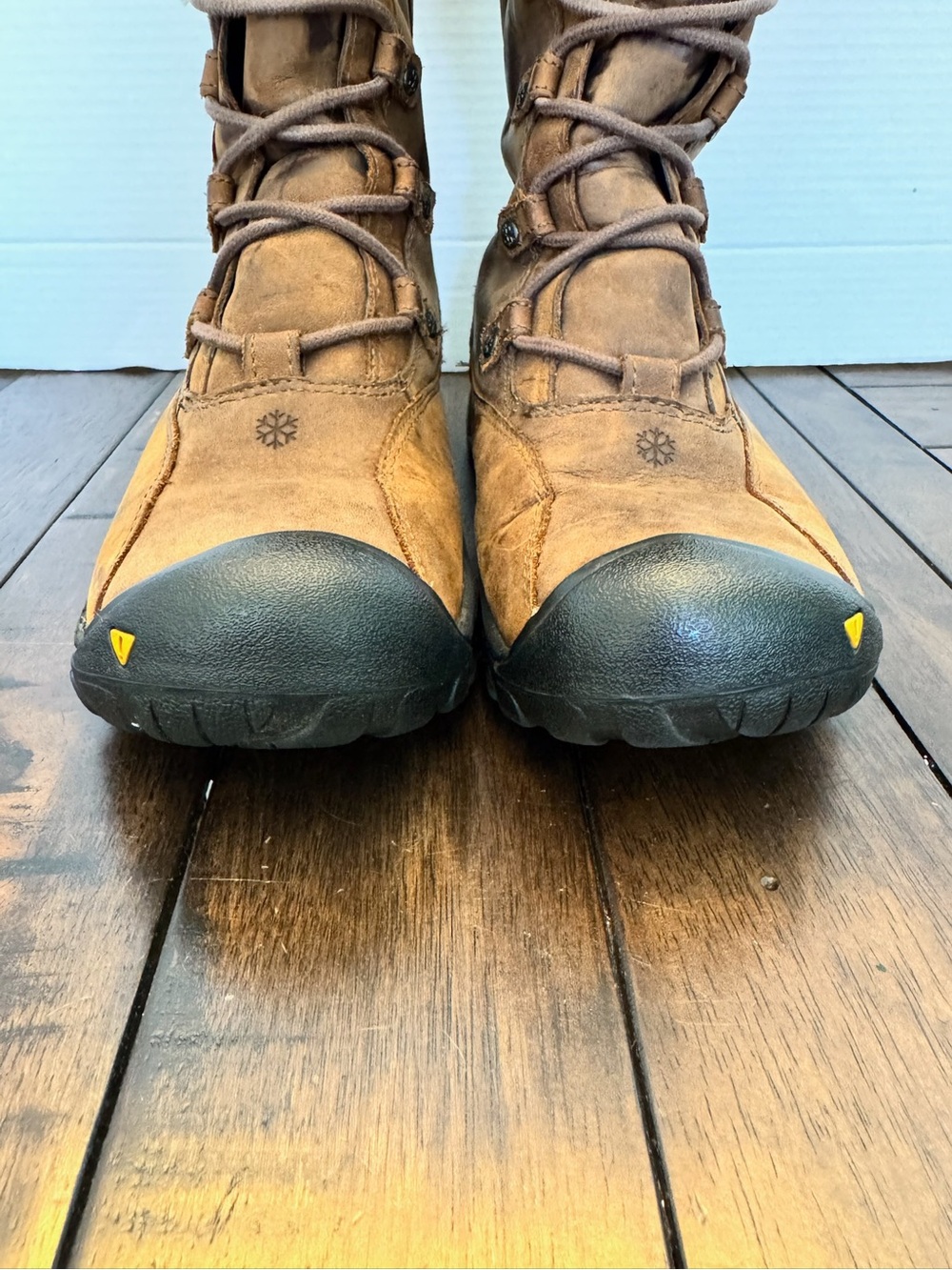 Keen Women's Brown Leather Bailey High Fur Lace Up Boots Size 8.5 Hiking Trail - Picture 5 of 16